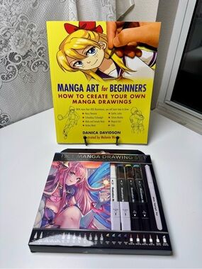 NIB Manga Art for Beginners Book and Manga Drawing Set.Create Your Own Manga